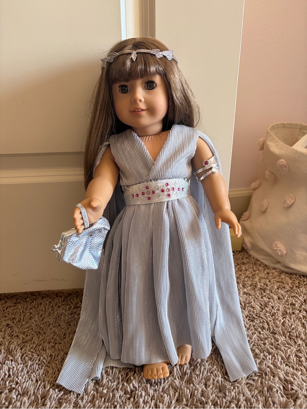 American girl 2023 shimmering silver outfit